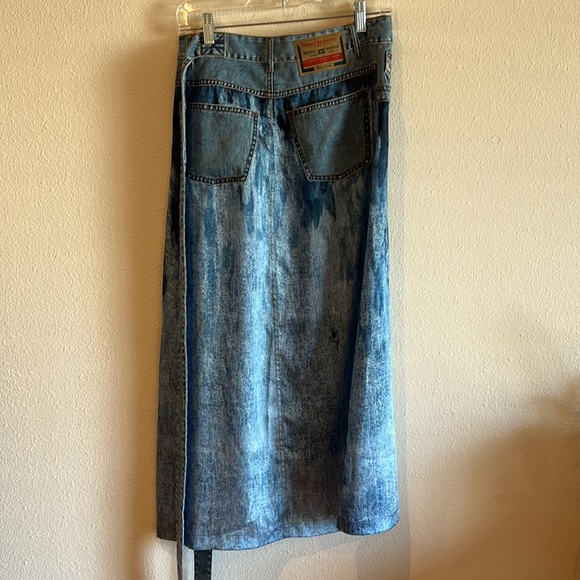 Diesel O’Datura Trompe l'oeil wrap skirt in satin - Picture 9 of 11